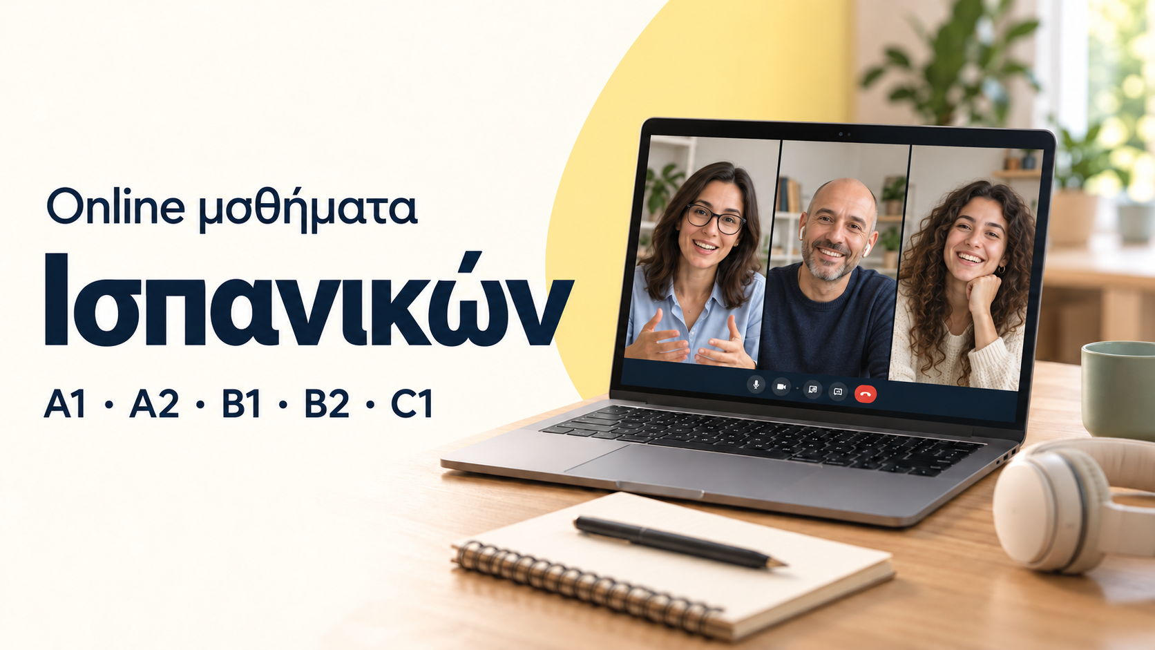 Online μαθήματα Ισπανικών — επίπεδα A1, A2, B1, B2 και C1.